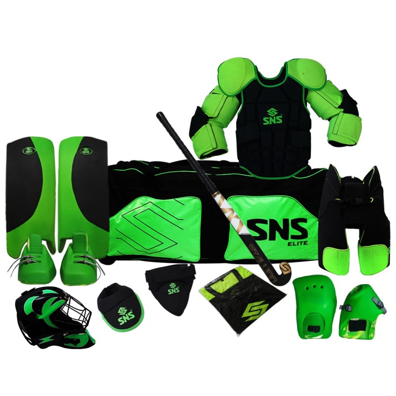 Traje Arquero SNS Hockey Cesped completo ADULTO ELITE VERDE-HIPPIE